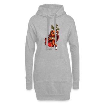 Grande carotte - Sweat-shirt à capuche long Femme - gris chiné - Devant