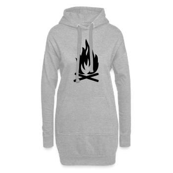Feu de camp - Sweat-shirt à capuche long Femme - gris chiné - Devant