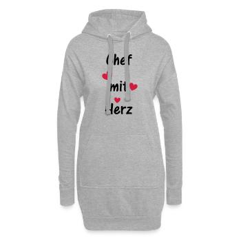 Chef mit Herz - Hoodie-Kleid - Grau meliert - Vorne