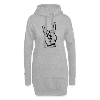 symbole hard rock signe 23072 - Sweat-shirt à capuche long Femme - gris chiné - Devant