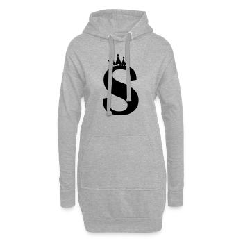 buchstabe S Krone - Hoodie-Kleid - Grau meliert - Vorne