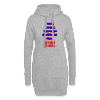 Wochenende - Hoodie-Kleid - Grau meliert - Vorne