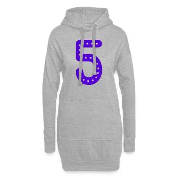 5 JAHRE. 5-JÄHRIGES JUBILÄUM. GEBURTSTAG 5 JAHRE. FÜNF - Hoodie-Kleid - Grau meliert - Vorne