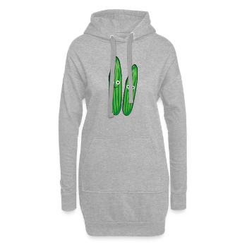 gurken,paar,gurken,gurke,salatgurke,pärchen - Hoodie-Kleid - Grau meliert - Vorne
