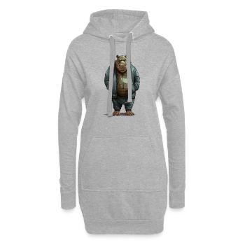 Hippopotame de style de rue | Amateurs d’hippopotames - Sweat-shirt à capuche long Femme - gris chiné - Devant