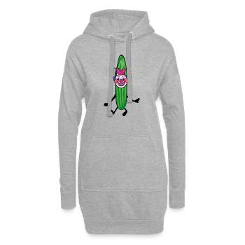 Partygurke,Gurke, karneval,Clown,Verkleidung - Hoodie-Kleid - Grau meliert - Vorne