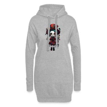 Poupée d’horreur / Halloween / Effrayant / Sombre - Sweat-shirt à capuche long Femme - gris chiné - Devant