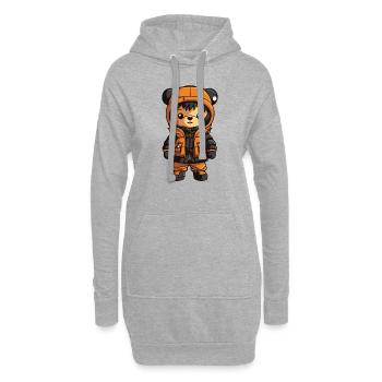 Bande dessinée d’hiver ours - Sweat-shirt à capuche long Femme - gris chiné - Devant