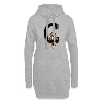 Buchstabe c Tiger - Geschenkidee - Hoodie-Kleid - Grau meliert - Vorne