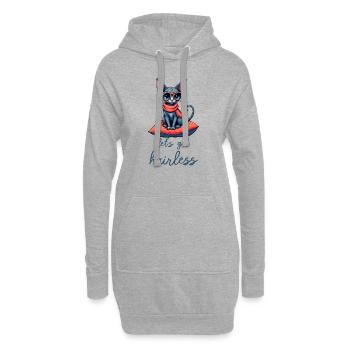 Sphyny Nacktkatze Nackt Katze Perser Katze - Hoodie-Kleid - Grau meliert - Vorne