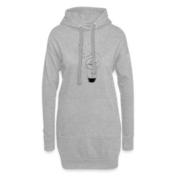 Birne Sterne - Hoodie-Kleid - Grau meliert - Vorne