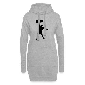 Strongman - Hoodie-Kleid - Grau meliert - Vorne