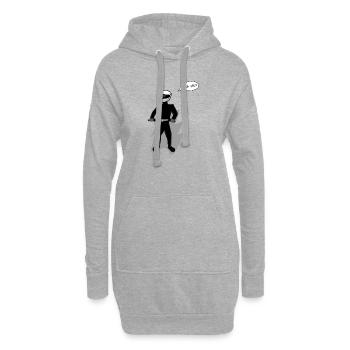 Motard amateur - Sweat-shirt à capuche long Femme - gris chiné - Devant