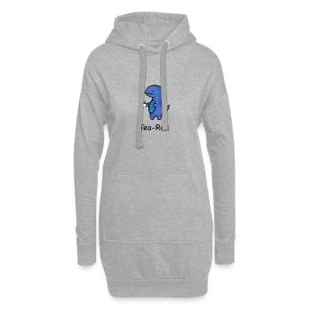 Tea-Rex - Sweat-shirt à capuche long Femme - gris chiné - Devant