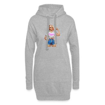 Frauen Power - Hoodie-Kleid - Grau meliert - Vorne