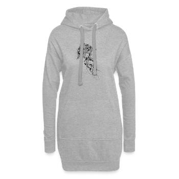 Eine kunstvoll verzierte Qualle - Hoodie-Kleid - Grau meliert - Vorne