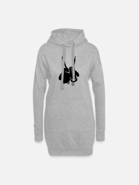 Boxhandschuhe - Hoodie-Kleid - Grau meliert