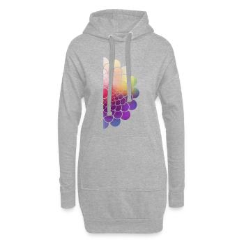 halber Regenbogen - Hoodie-Kleid - Grau meliert - Vorne