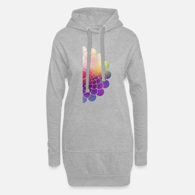 halber Regenbogen - Hoodie-Kleid - Grau meliert
