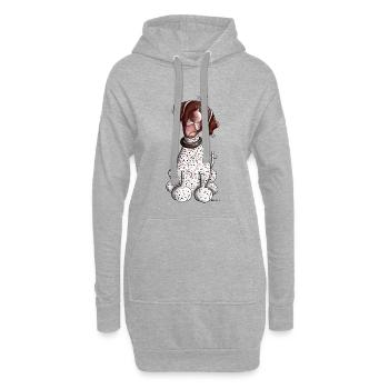 Funny German Shorthaired Pointer - Hoodie Dress - heather grey - Front