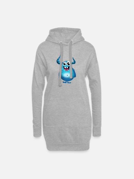 Monster - Hoodie-Kleid - Grau meliert
