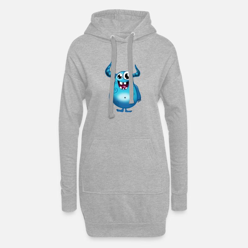 Monster - Hoodie-Kleid - Grau meliert