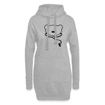 Lustiger Teddybär mit Stethoskop - Hoodie-Kleid - Grau meliert - Vorne
