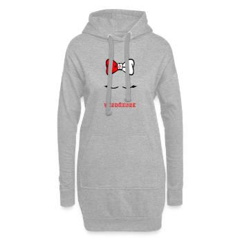 Noeud papillon Vendéenne emblème - Sweat-shirt à capuche long Femme - gris chiné - Devant
