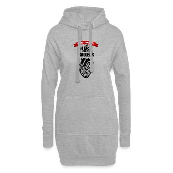 Radsport Spruch Herz eines Radlers für Radprofis - Hoodie-Kleid - Grau meliert - Vorne