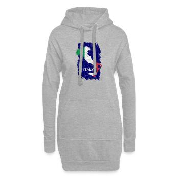 Karte der italienischen Flagge - Hoodie-Kleid - Grau meliert - Vorne
