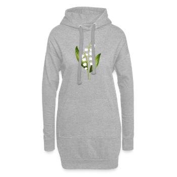 zauberhafter Maiglöckchen Strauß als Frühlingsgruß - Hoodie-Kleid - Grau meliert - Vorne