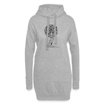 Atlante - Sweat-shirt à capuche long Femme - gris chiné - Devant