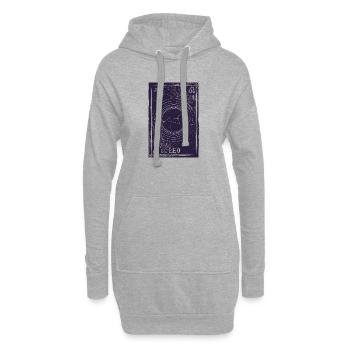 Lion, Constellation, Ciel nocturne - Sweat-shirt à capuche long Femme - gris chiné - Devant
