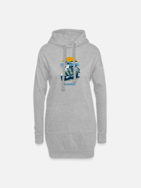 Vintage Scooter mit Bergkulisse - Hoodie-Kleid - Grau meliert