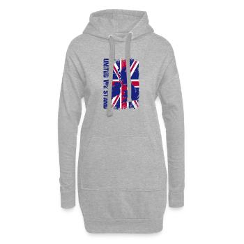 Union Jack Karte Splash - Hoodie-Kleid - Grau meliert - Vorne