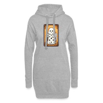 Tarot Karte Geist mit Pik Ass Karte - Hoodie-Kleid - Grau meliert - Vorne
