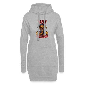 Chien d’Halloween mignon avec des citrouilles - Sweat-shirt à capuche long Femme - gris chiné - Devant