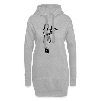 Violine Mädchen Skizze - Hoodie-Kleid - Grau meliert - Vorne