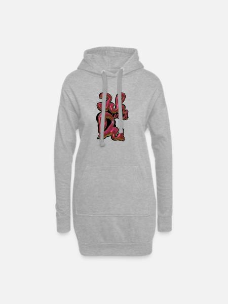 Schokolade Neon Schriftzug Design ich und du - Hoodie-Kleid - Grau meliert
