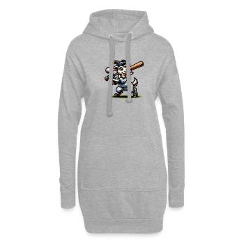 Conception de joueur de lanceur de baseball chèvre - Sweat-shirt à capuche long Femme - gris chiné - Devant