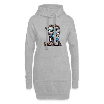 Eis Hockey Ziege Torwart Team Spieler Design - Hoodie-Kleid - Grau meliert - Vorne