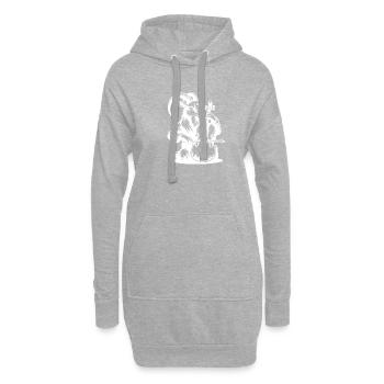 Ziegen Silhouette Cello Musiker Bauernhof - Hoodie-Kleid - Grau meliert - Vorne