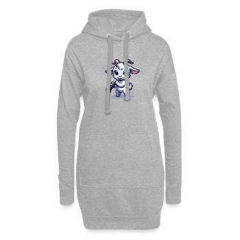 Chèvre mignonne jouant de la clarinette Motif de ferme - Sweat-shirt à capuche long Femme - gris chiné - Devant