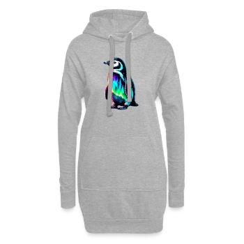 Manchot aurore boréale - Sweat-shirt à capuche long Femme - gris chiné - Devant