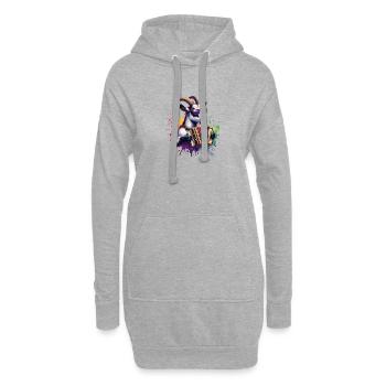Chèvre jouant de l’accordéon conception de musique - Sweat-shirt à capuche long Femme - gris chiné - Devant