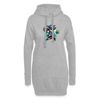 Conception de joueur de tennis de chèvre drôle - Sweat-shirt à capuche long Femme - gris chiné - Devant