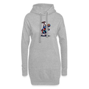 Ziege Volleyball Spieler Sport Team Design - Hoodie-Kleid - Grau meliert - Vorne