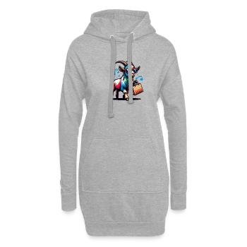 Shopping Ziegen Queen Design - Hoodie-Kleid - Grau meliert - Vorne