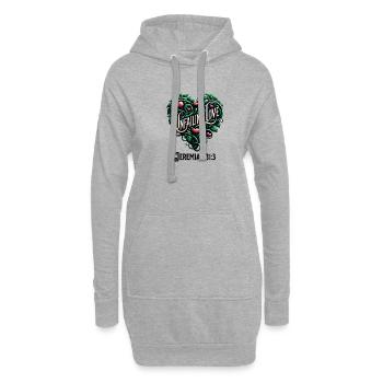 Unerschütterliche Liebe Jeremia 31:3 Botanisches - Hoodie-Kleid - Grau meliert - Vorne