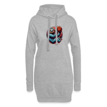 Lustiger Basketball Faultier Spieler - Hoodie-Kleid - Grau meliert - Vorne